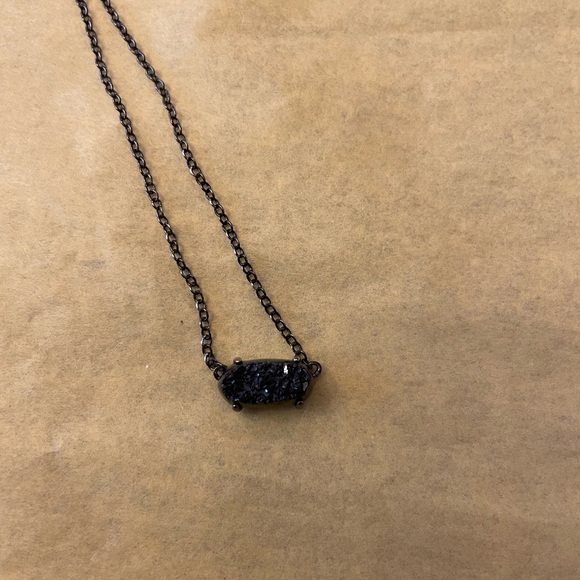 Kendra Scott Gunmetal Black Drusy Necklace - Picture 2 of 5